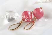 - Rhodochrosite k14gf ピアス -
