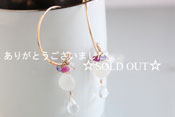 - Moonstone k14gf フープピアス -
