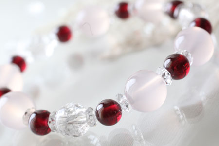 - Pink Chalcedony & Garnet -