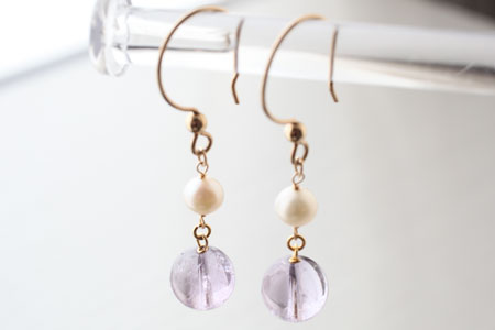 - Amethyst k14gf ポイントピアス -
