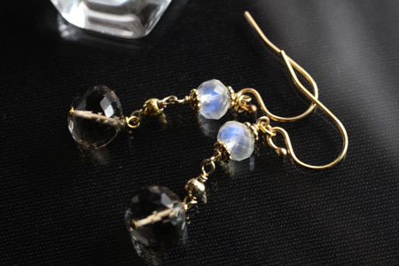 - Smoky Quartz k14gf ピアス -