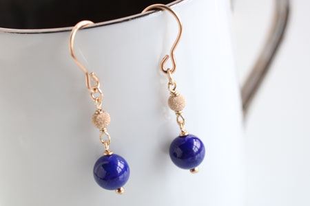 - Lapis Lazli k14gf ピアス -