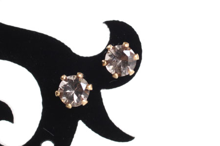 - Smoky Quartz スタッドピアス -