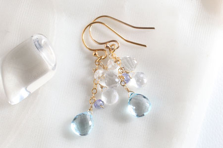 - Blue Topaz Twinkle ピアス -
