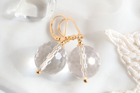 - Quartz k14gf ピアス -