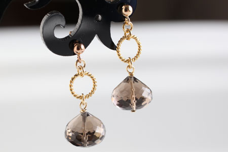 - Smoky Quartz k14gf ピアス -