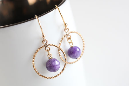 - Charoite k14gf ピアス -