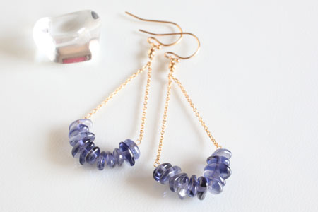 - Iolite k14gf フープピアス -