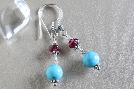 - Turquoise SVエスニックピアス -