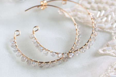 - Labradrite フープピアス -
