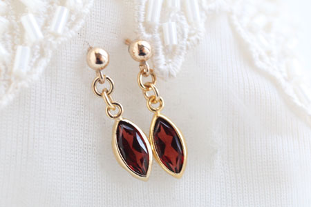 - Garnet k14gfマーキスピアス -