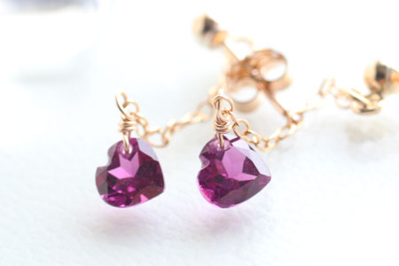- Rhodolite Garnet k14gf ピアス -