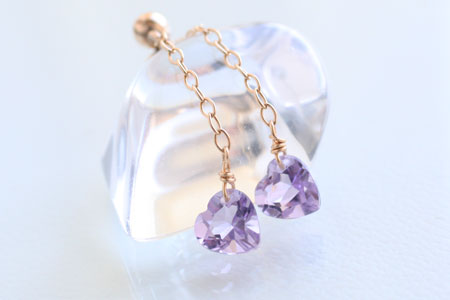 - Amethyst k14gf ピアス -