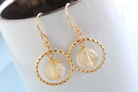 - Gold Rutil k14gf ピアス -