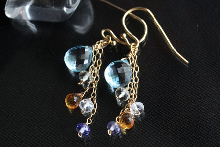 - Blue Topaz Twinkle ピアス -