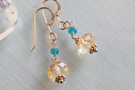 - Citrine ×Apatite ピアス -