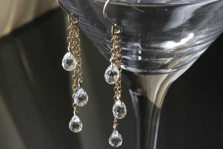 - White Topaz チェーンピアス -